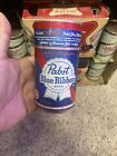 PABST BLUE RIBBON BEER Can Pull Tab Test Can Rare Color Pattern Red And Blue