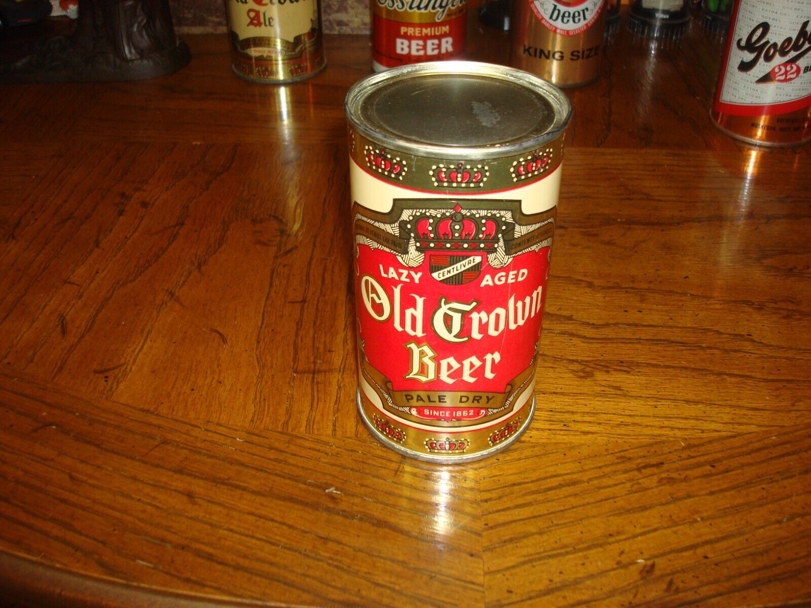 OLD CROWN BEER FLAT TOP INSTRUCTION BEER CAN AIR SEALED SPECTACULAR NEAR MINT
