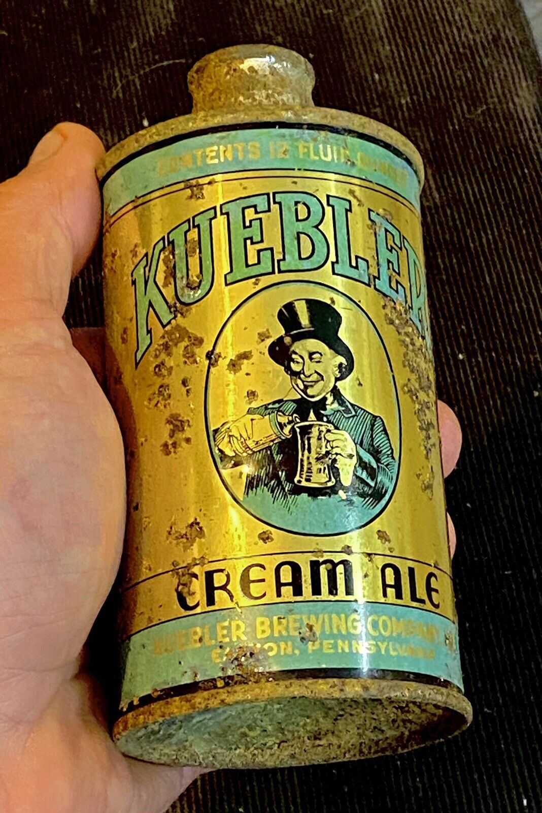 Kuebler Cream Ale J Spout Cone Top Beer Can Brewing Company Easton Pennsylvania