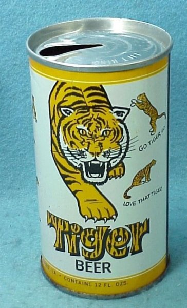 Tiger Beer - 12oz / Pull Tab - Top Opened - bx6-9