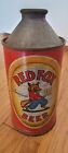 Red Fox VINTAGE CONE TOP BEER CAN Empty