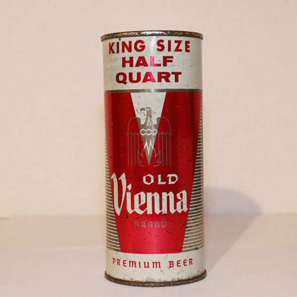 Old Vienna Beer King Size Half Quart 16 oz. Flat Top Chicago IL