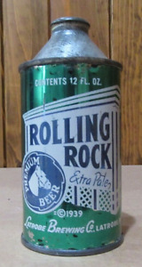 New ListingVintage 1940's Rolling Rock Beer 12oz Cone Top Beer Can Latrobe, PA.