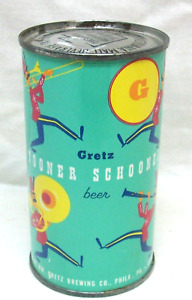 Gretz Tooner Schooner Beer Flat Top Can "A Hot Time In The Old Town Tonight" PA.