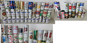 Lot 74 Vintage Beer Cans, Pabst, Miller, Schlitz, Bud, Old Milwaukee, Piper Rare