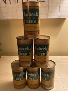 Lubeck Premium Beer can Old World Import Flavor Lubeck Brewing lot of 6 see pics