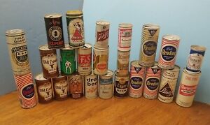 Vintage Lot of (23) Steel And Aluminum Beer Cans In Good Condition -various cans