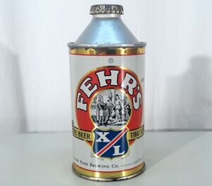 FEHR'S X/L CONE TOP BEER CAN+BOTTLE CAP LOUISVILLE KENTUCKY DERBY HORSE ANTIQUES