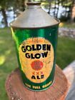 Rare 1940"s Golden Glow Ale Quart Cone top Empty Beer Can WOW!