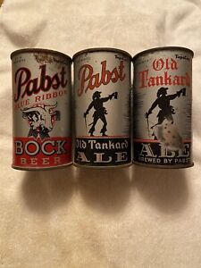Pabst Blue Ribbon Bock Beer & Old Tankard Ale Flat Top Cans
