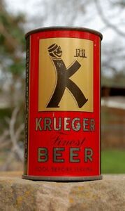 KILLER 1938 "SMALL OPENER" KREUGER BEER O/I FLAT TOP CAN!