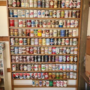 160+ B/O Steel beer can bar display Bock Iron City Schmidt Grainbelt Schell ABC