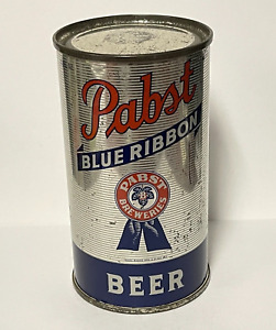 PABST BLUE RIBBON BEER Flat Top Can  IRTP  Bottle pic on side Milwaukee 97 YEARS