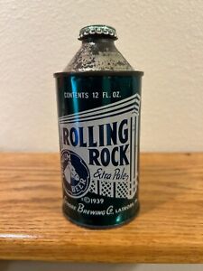 Rolling Rock cone top beer can