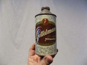 NOS GETTELMAN CONE TOP BEER CAN MILWAUKEE WI 1940s RATHSKELLER WISCONSIN VINTAGE