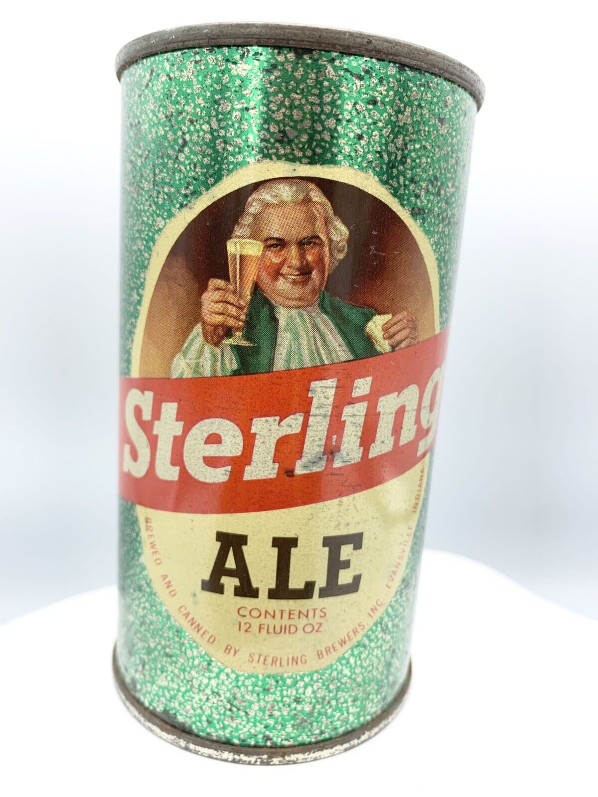 Sterling Brewers Inc Ale Flat Top Beer Can Bottom Open Evansville IN - RARE!