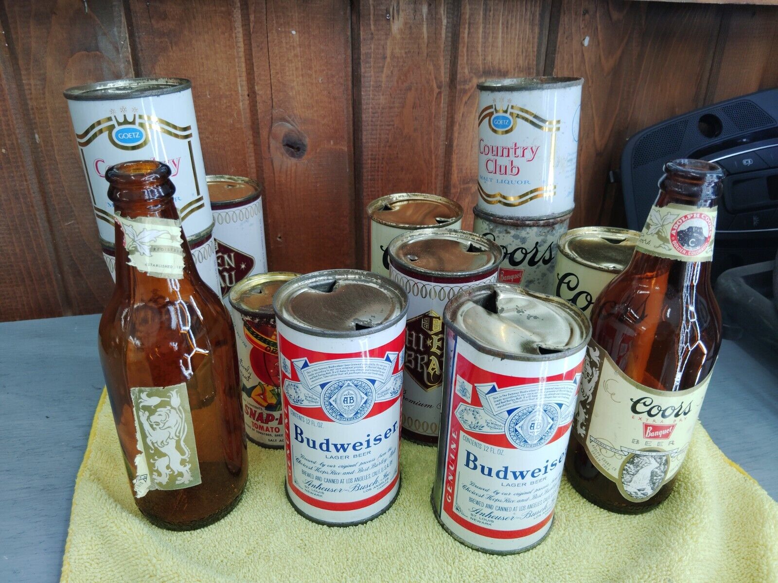 old fashioned flat top beer cans