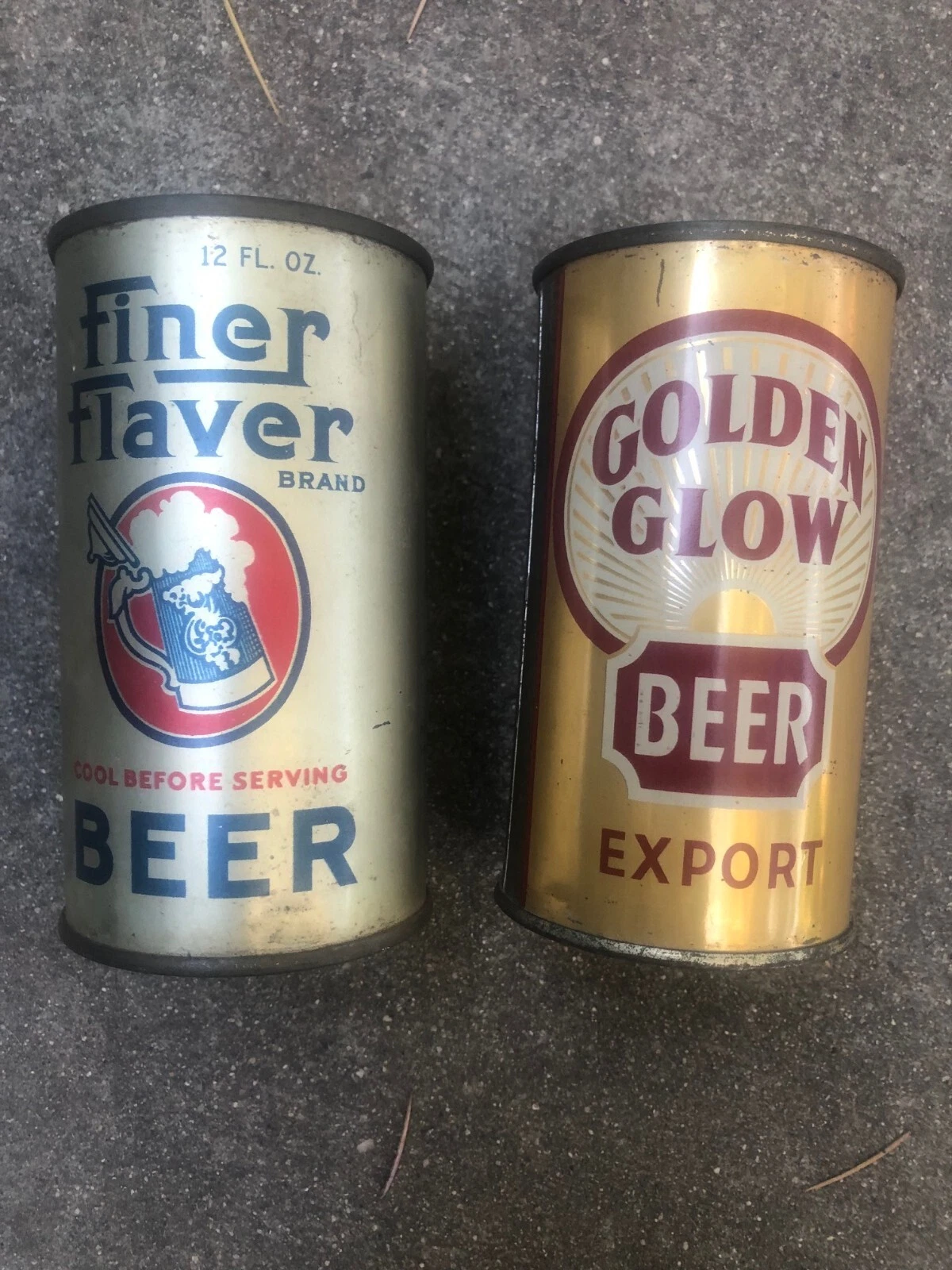 1930s GOLDEN GLOW flat top beer can, Oakland, California/Finer Flavor Beer