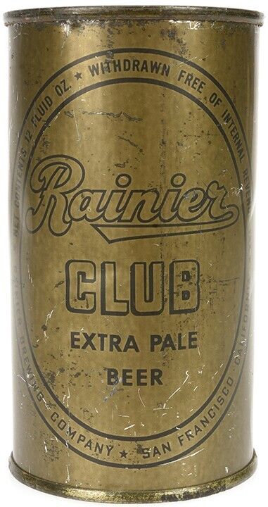 Rainier Club Extra Pale Beer Can, No Lid