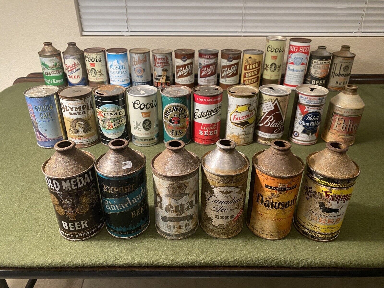 30 VINTAGE BEER CANS! CONES, FLATS AND ZIPS!