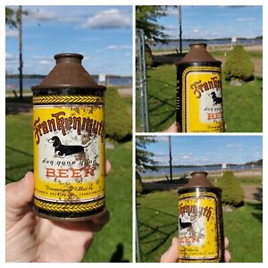 New ListingOriginal Early FRANKENMUTH BEER DOG GONE GOOD CONE TOP BEER CAN Amazing Graphics