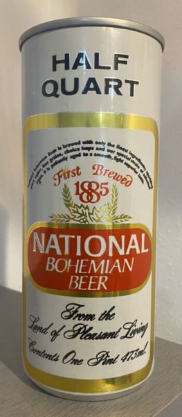 National Bohemian Half Quart Straight Not Crimped Killer Aluminum Test Beer Can