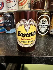 Old EASTSIDE GENUINE BOCK Beer Can, Pabst Co. Los Angeles, Steel Flat Top, GOAT