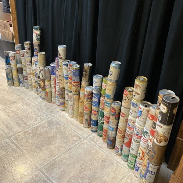 Lot Of 111 EMPTY Beer Cans Pull Tabs Opened Diff Sizes & Brands Some Vintage