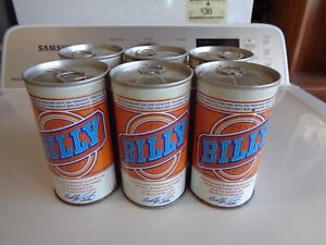 Vintage 1977 Billy Beer Six Pack Cans Pull Tabs Intact Cold Springs Brewing