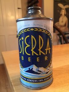 Vintage 12oz Sierra Cone Top Beer Can Reno Brewing Company Reno Nevada