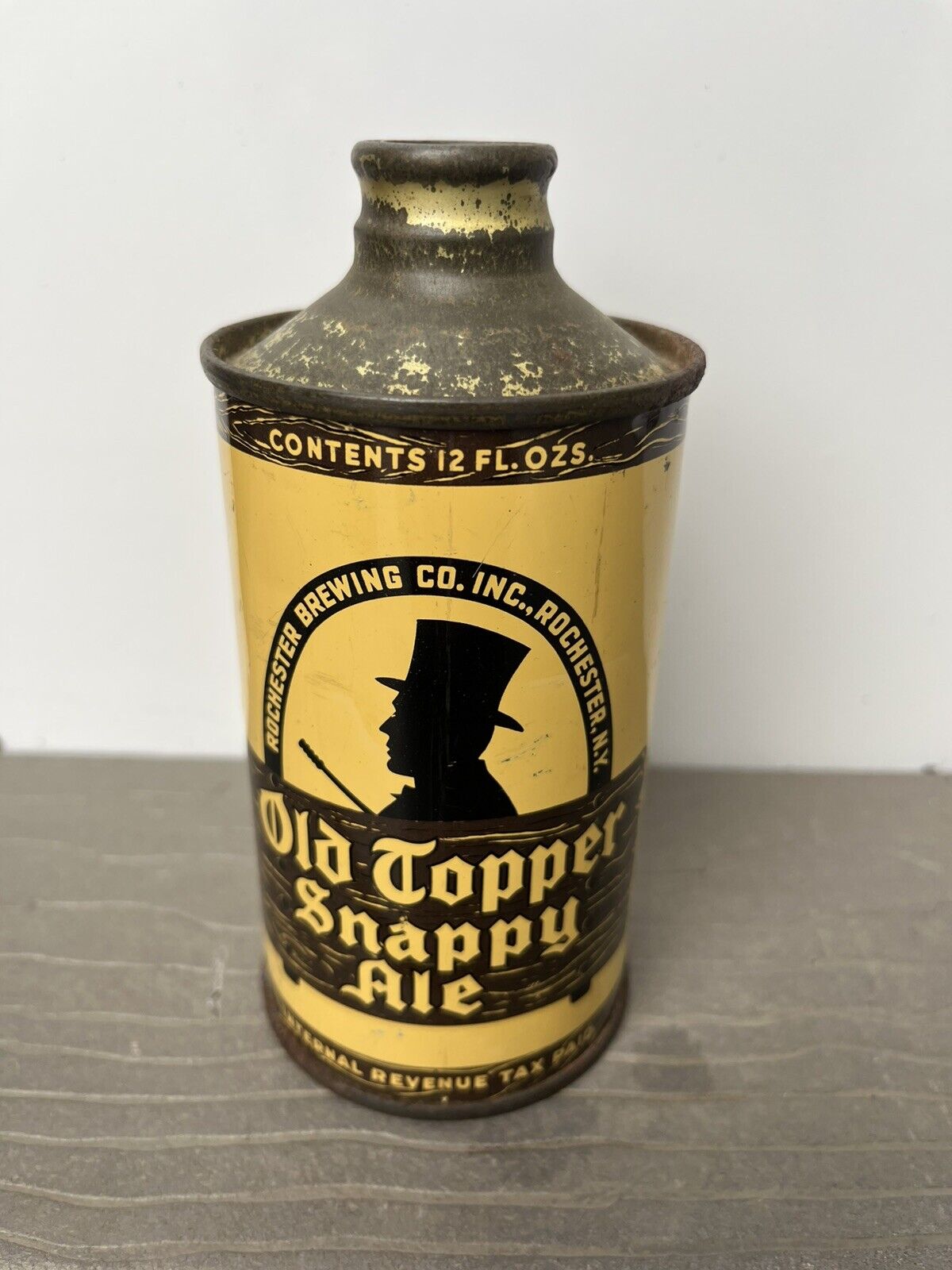 New ListingVintage Old Topper Snappy Ale Cone Top Beer Can Rochester N.Y.