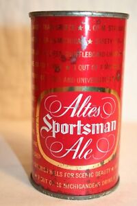 Altes Sportsman Ale 12 oz. 1950's flat top beer can - Detroit, Michigan