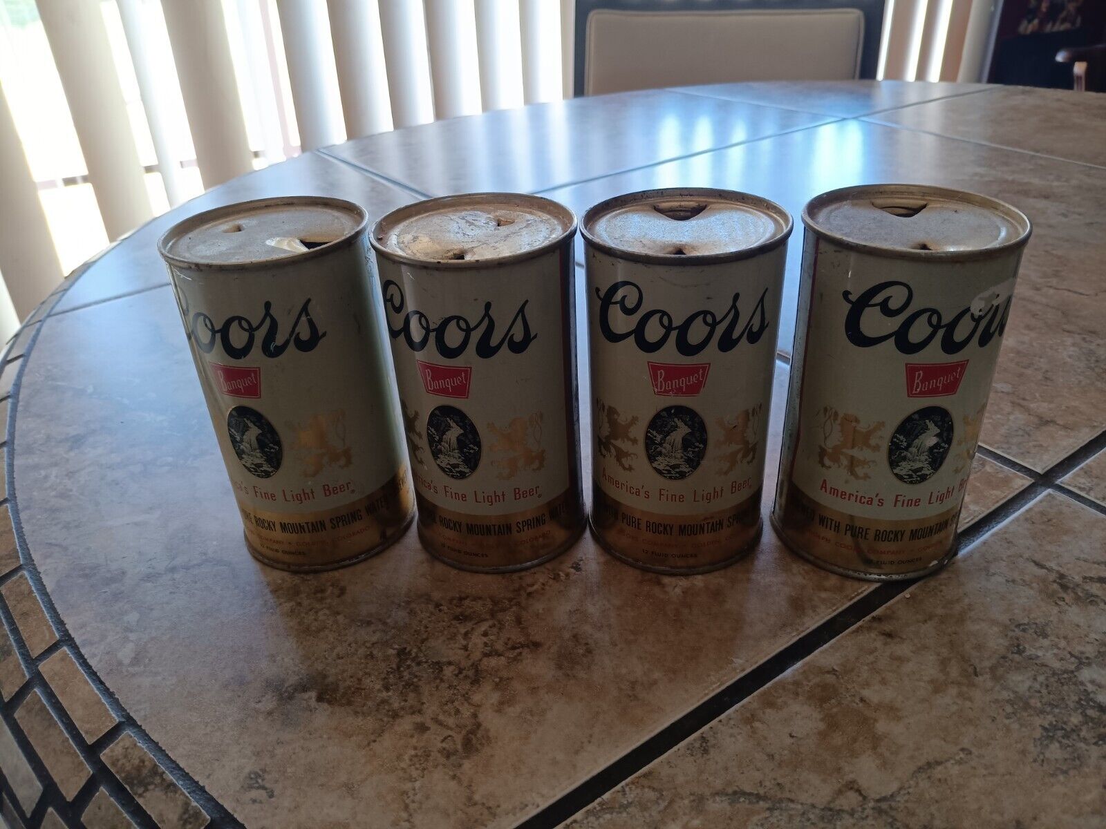 4 vintage Coors  flat top beer cans