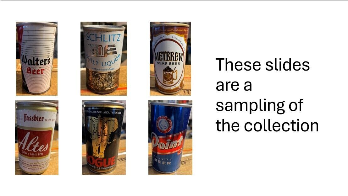 Vintage beer can collection lot - 1950s-80s. Includes cans from Europe & Africa