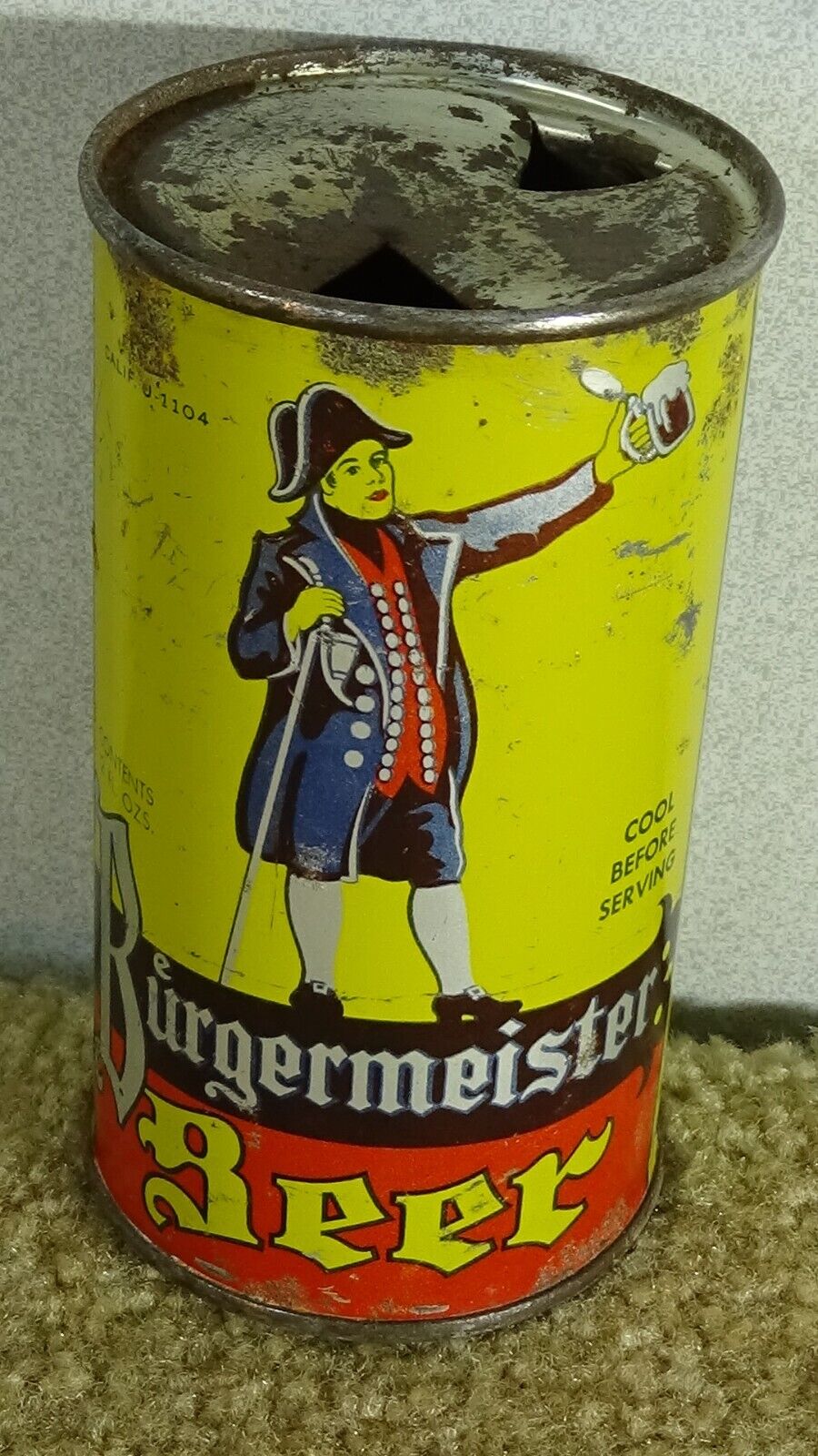 *OLD* Burgermeister flat top OI beer can