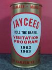 1962-1963 BALLANTINE - JAYCEES - ROLL THE BARREL - 12 oz FLAT TOP BEER CAN