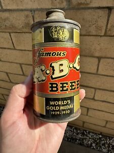 ABC Beer Can AZTEC Low Profile Cone Top Beer Can Rare Graphic 1930s Beer Can
