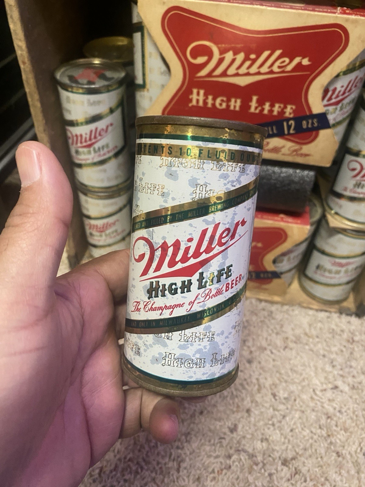 New ListingMiller High Life Flat top beer can 10 Oz Miller  Brewing Co Milwaukee Wi Vanity