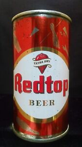 REDTOP EXTRA DRY BEER - MID 1950'S 12OZ FLAT TOP SET CAN - BOWLING - CINCINNATI
