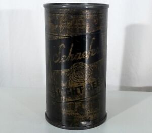 SCHAEFER WWII OLIVE DRAB WITHDRAWN FREE FLAT TOP BEER CAN ARMY ISSUE MILITARY NY