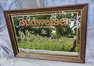 Budweiser Clydesdale Bar Mirror Sign