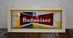 VINTAGE BUDWEISER SIGN FISHING TACKLE BAIT-SHOP BAR ANTIQUE