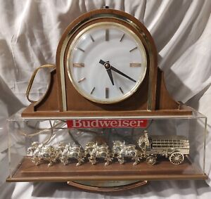 Vintage Budweiser Clydesdale Spectacular Sign – Clock – Lighted Clydesdales RARE