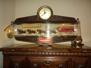 Vintage Budweiser Clydesdale Horse Hanging Sign. Lights. Clock.