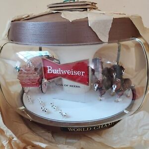 Vintage Budweiser Beer Carousel Clydesdale Parade Hanging Lamp Light Sign NOS!