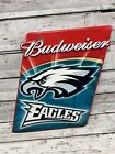 VTG 2002 Philadelphia Eagles Budweiser Beer NFL Embossed Metal Hanging Bar Sign