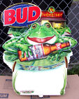 Vintage 1995 Budweiser Beer Cardboard Motion Motorized Frogs Display Sign- Works