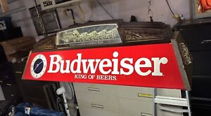 VINTAGE BUDWEISER BEER POOL TABLE LIGHT HANGING SIGN CLYDESDALES