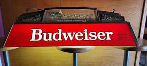 Vtg Anheuser-Busch BUDWEISER BEER Clydesdales Hanging Pool Table Bar Light 40