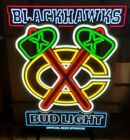 Chicago Blackhawks led light up Bar sign NHL hockey Bud Light Beer New